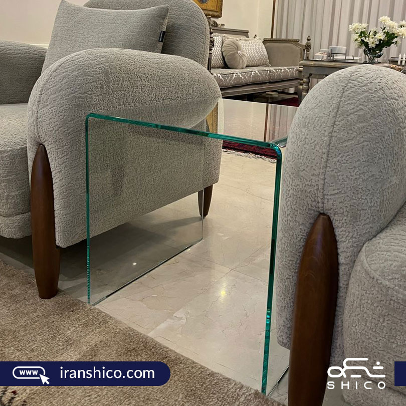 میز عسلی شیشه ای