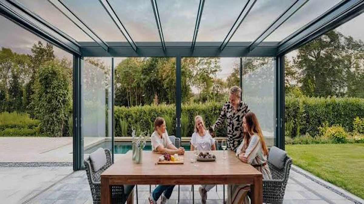سقف شیشه ای حیاط سقف شیشه ای حیاط
